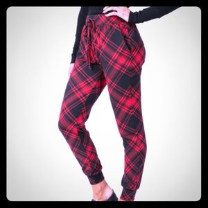EUC Agnes and Dora XL Plaid Joggers